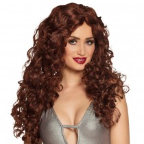 PERRUQUE CHEVEUX LONGS BOUCLÉS BRUN FEMME