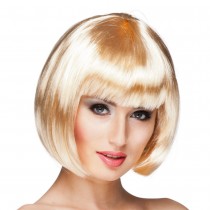 PERRUQUE COUPE CHEVEUX CARRÉ FRANGE BLOND FEMME