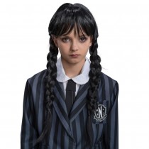 PERRUQUE MERCREDI ADDAMS TRESSES NOIRES FILLE