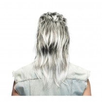 PERRUQUE MULET PUNK GRIS ANNÉES 80 HOMME