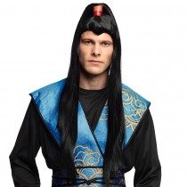 PERRUQUE NOIRE SAMOURAÏ ADULTE