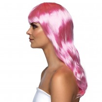 PERRUQUE ROSE CLAIR CHEVEUX LONG