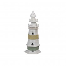 PHARE BOIS DÉCORATIF 29CM BLANC