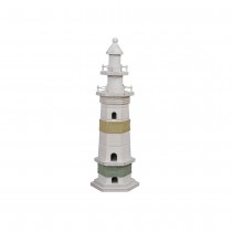 PHARE BOIS DÉCORATIF 38.5CM BLANC