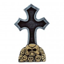 PIERRE TOMBALE CROIX CRÂNES POLYSTYRÈNE 60X38CM