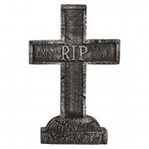 PIERRE TOMBALE CROIX RIP DÉCO POLYSTYRÈNE 38X58CM