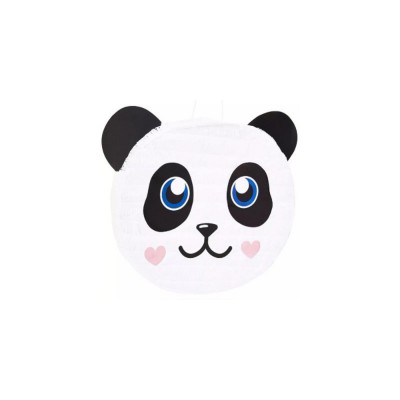 PIÑATA À CASSER PANDA JOUES CŒUR 37X32CM BLANC