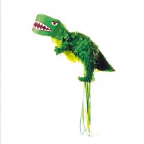 PIÑATA À TIRER DINOSAURE T-REX 50CM VERT