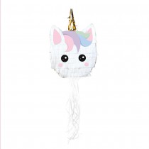 PIÑATA À TIRER FRIMOUSSE BABY LICORNE 40CM BLANC