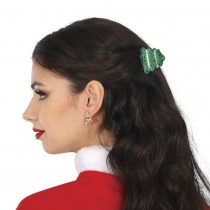 PINCE À CHEVEUX FANTAISIE SAPIN NOËL 4.5CM VERT