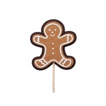 PIQUE BONHOMME PAIN D\'ÉPICES DÉCO 7X8CM MARRON