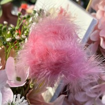 PIQUE BOULE PLUME 8CM ROSE