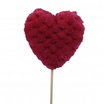 PIQUE CŒUR TISSU MOLLETON 7CM 25CM ROUGE