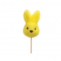 PIQUE TÊTE LAPIN TISSU FLOQUÉ 37.5CM JAUNE