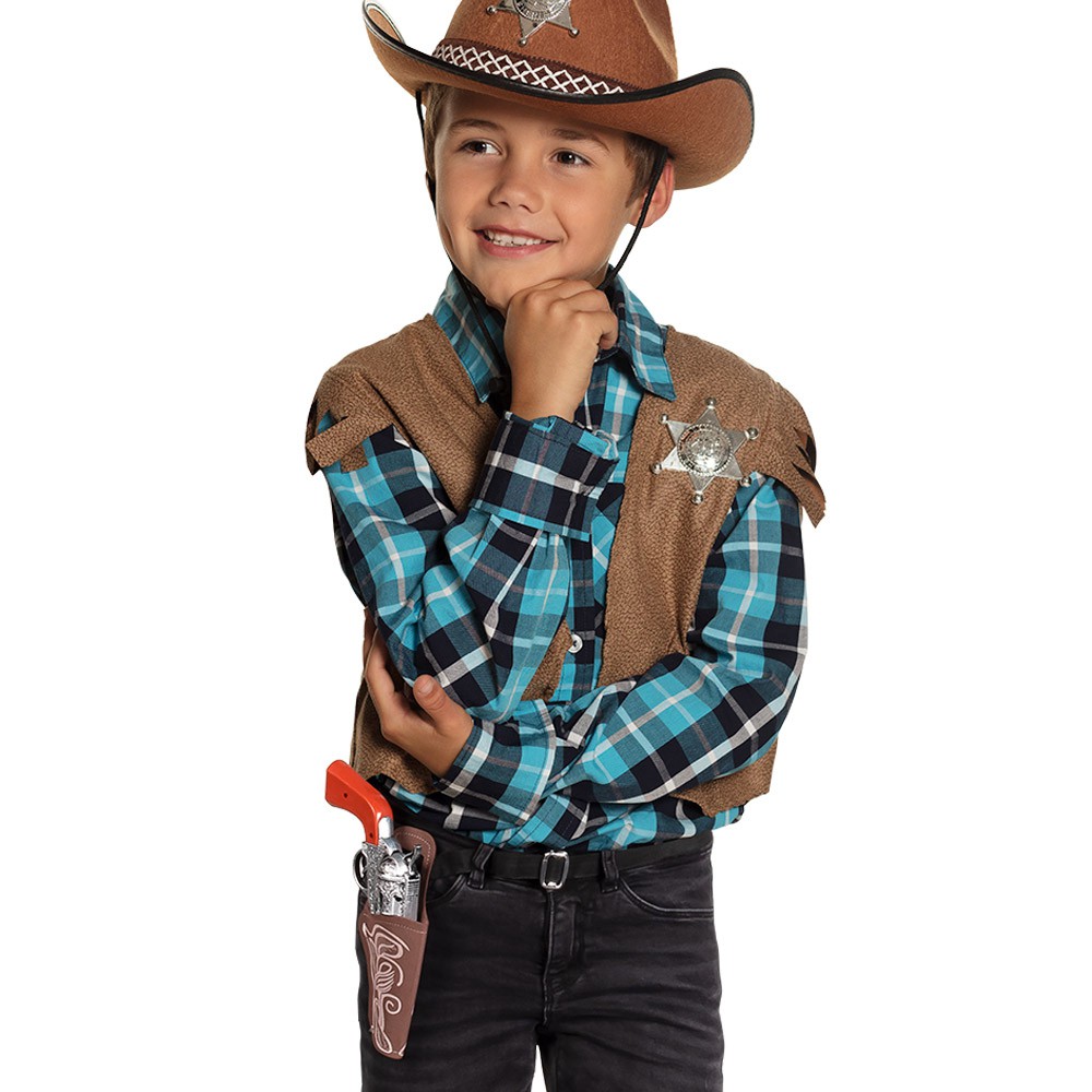 2 pistolets de cow boy avec fourreaux pour enfant