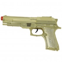 PISTOLET JOUET PVC 22CM OR MÉTAL