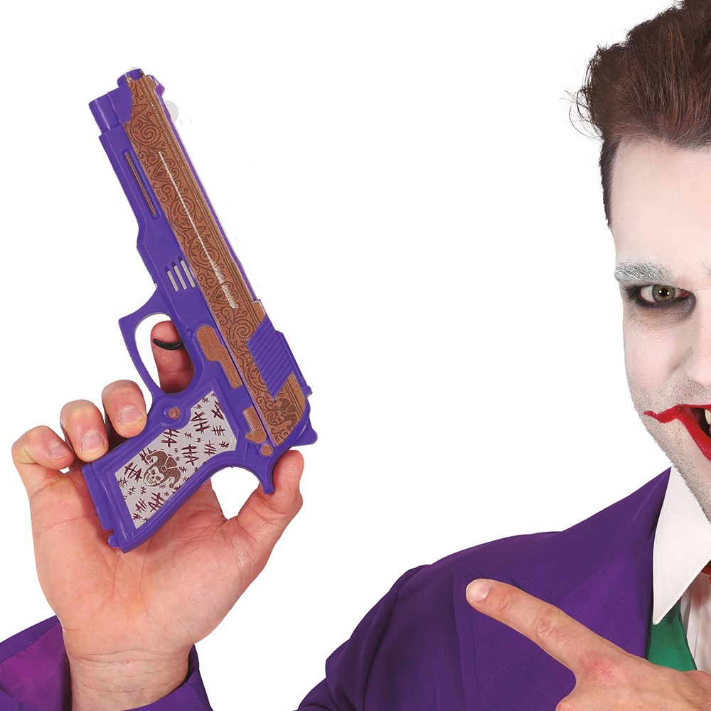 PISTOLET PLASTIQUE COSPLAY JOKER 30CM VIOLET