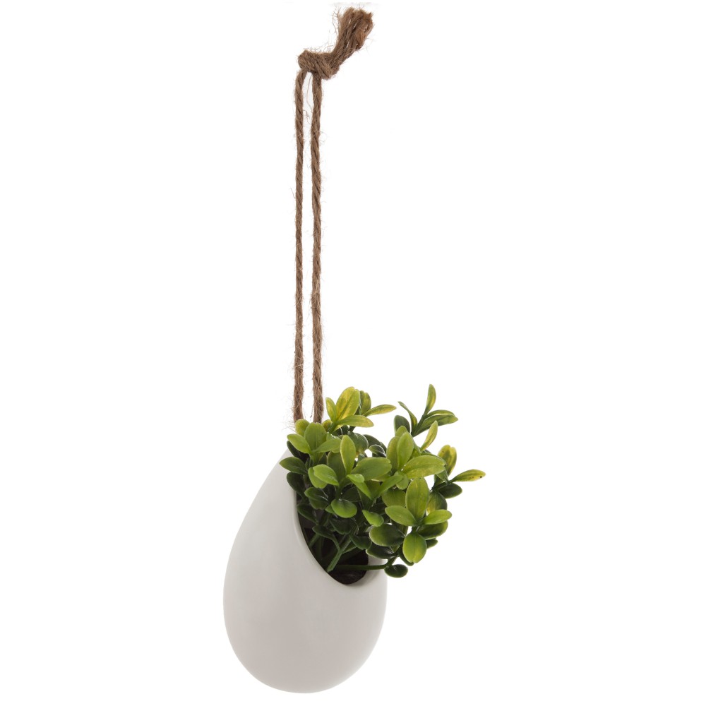 PLANTE ARTIFICIELLE POT SUSPENDU Ø6CM 9.5CM BLANC