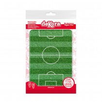 PLAQUE AZYME TERRAIN FOOTBALL DÉCO GÂTEAU A5 VERT