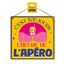 PLAQUE MÉTAL APÉRO 19.5CM JAUNE