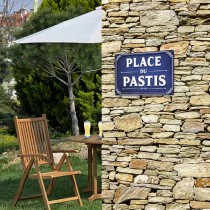 PLAQUE MÉTAL DÉCORATIVE PLACE DU PASTIS 20CM BLEU