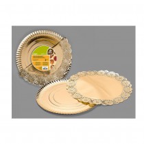 PLAT ROND 30CM AVEC DENTELLE - OR