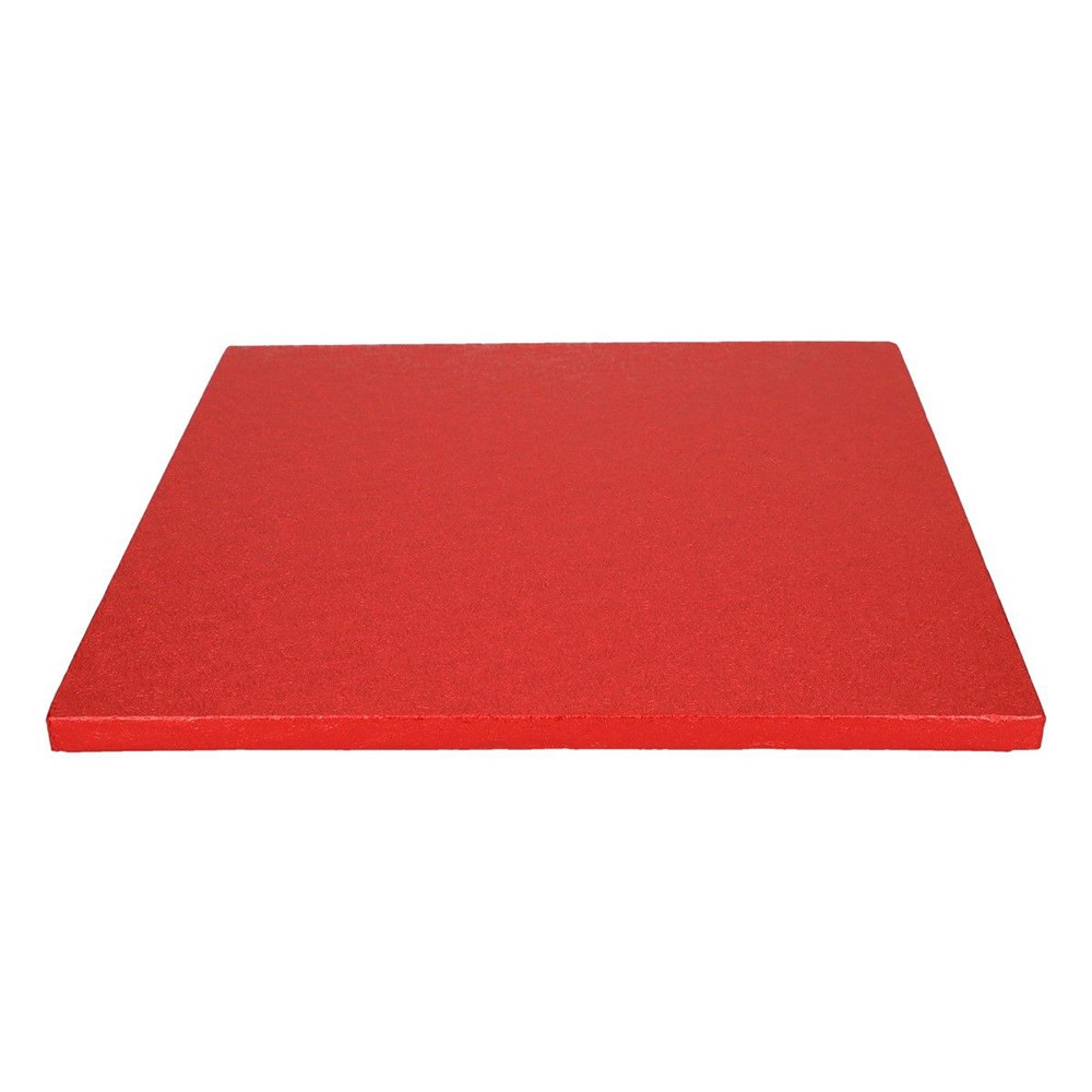 PLATEAU À GÂTEAU CARRÉ 30.5CM ROUGE