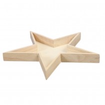 PLATEAU BOIS ÉTOILE 35X35X3.5CM NATUREL