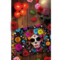 PLATEAU PLASTIQUE CATRINA SQUELETTE 39X24CM NOIR