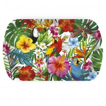 PLATEAU RÉUTILISABLE TOUCAN PERROQUET 39X24CM