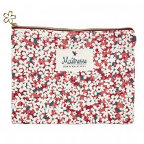 POCHETTE COTON MAÎTRESSE FLEUR 20X15CM ROUGE