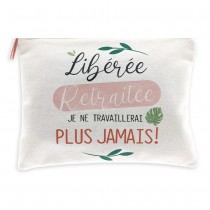 POCHETTE COTON RETRAITE EXOTIQUE 21X16CM ROSE PÂLE