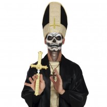 POIGNARD JOUET CROIX CROISÉ CRÂNE 26CM OR