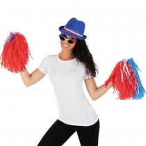 POMPOM PLASTIQUE TRICOLORE FRANCE SUPPORTER