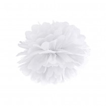 POMPON PAPIER SOIE BLANC 35CM