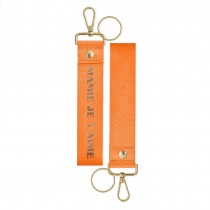 PORTE-CLEFS LANIÈRE ORANGE MAMIE JE T\'AIME