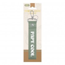 PORTE-CLEFS LANIÈRE VERT PAPY COOL