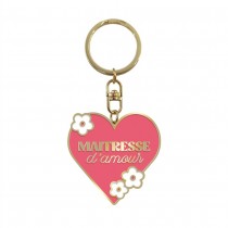 PORTE-CLÉS MÉTAL C?\'UR MAÎTRESSE D\'AMOUR 10CM ROSE
