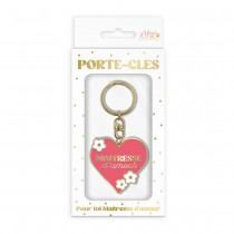 PORTE-CLÉS MÉTAL C?\'UR MAÎTRESSE D\'AMOUR 10CM ROSE
