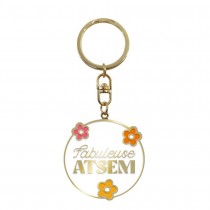 PORTE-CLÉS MÉTAL FABULEUSE ATSEM 9CM BLANC