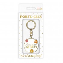 PORTE-CLÉS MÉTAL FABULEUSE ATSEM 9CM BLANC