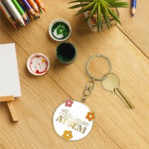 PORTE-CLÉS MÉTAL FABULEUSE ATSEM 9CM BLANC