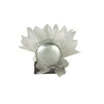 PORTE NOM MACARON ARGENT 5,5 CM