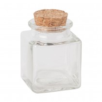 POT À DRAGÉES CARRÉ BOUCHON LIÈGE 50ML 6X4.2CM