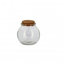 POT BOULE VERRE BOUCHON LIÈGE 130ML TRANSPARENT