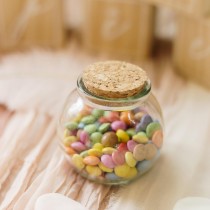 POT BOULE VERRE BOUCHON LIÈGE 130ML TRANSPARENT