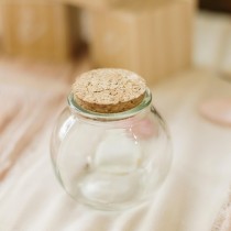 POT BOULE VERRE BOUCHON LIÈGE 130ML TRANSPARENT