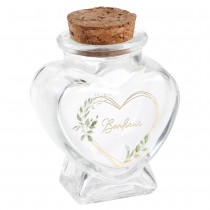 POT COEUR BONHEUR VERRE 4X4X6CM TRANSPARENT