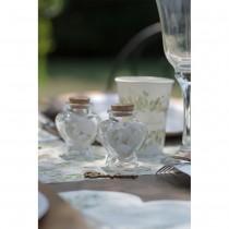 POT COEUR BONHEUR VERRE 4X4X6CM TRANSPARENT