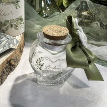 POT COEUR BONHEUR VERRE 4X4X6CM TRANSPARENT